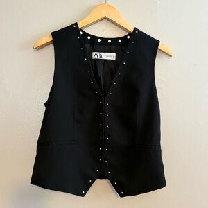 Zara Black Studded Women's Vest